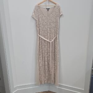 Cream V-Neck Sheath Maxi Dress - 2X NWOT